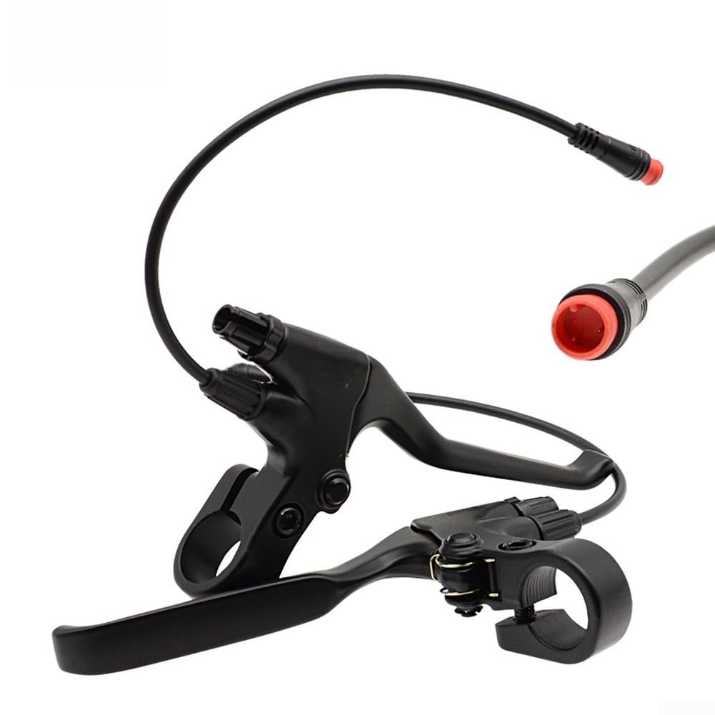 Leve del freno per bici elettrica con Power Cut Off, sensori di sicurezza in lega di alluminio, connettore maschio a 2 pin per manubrio da 22 mm, nero
