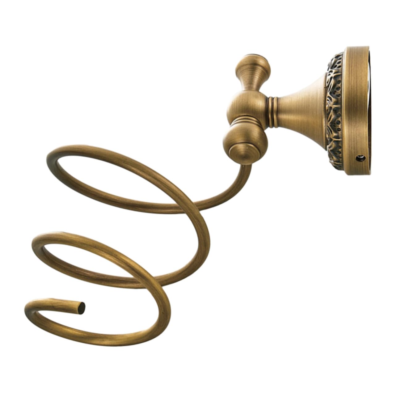 Soporte de Cobre Secador para o Pelo de Pared de Espiral en Fácil y Acero Inoxidable de Instalar y Seguro Dorado para Baño Tocador