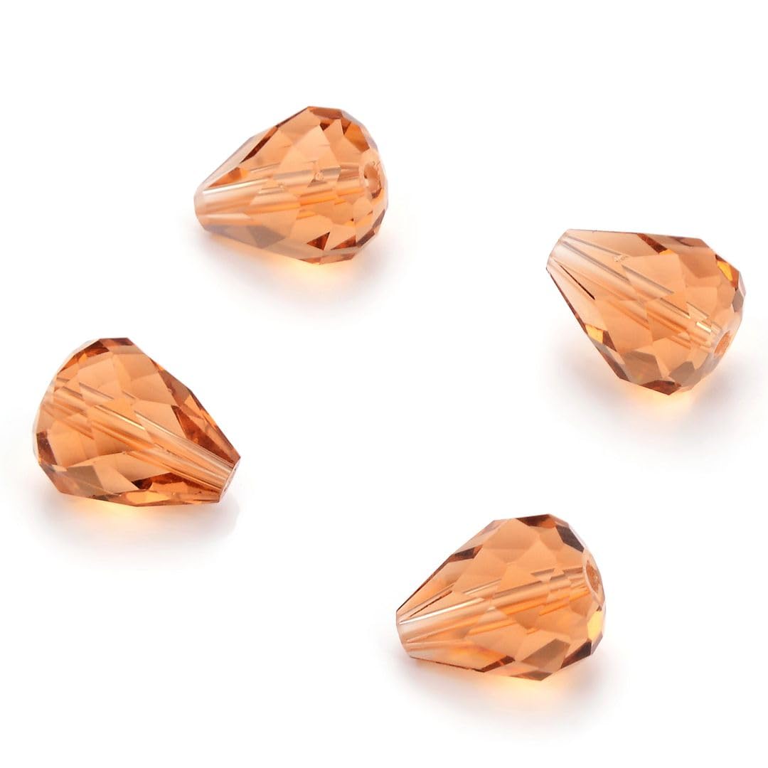 24pcs Adabele Austrian 12mm Faceted Teardrop Loose Crystal Beads Light Peach Pink Compatible with 5500 Swarovski Crystals Preciosa SST-1218