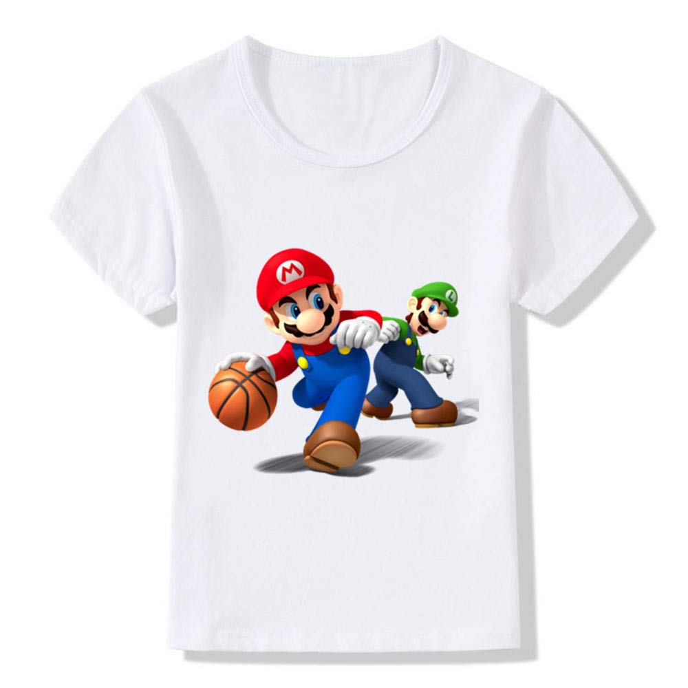 Cartoon Super Mario With Luigi Children Funny T Shirt Baby