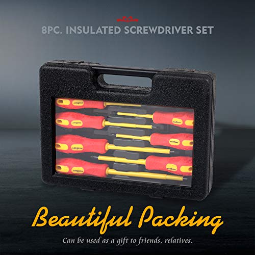 HORUSDY 8-Piece 1000v Insulated Screwdriver Set, Magnetic Tip Electrician screwdriver Set