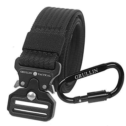 GRULLIN Molle Ceinture Tactique de gréeur libération Rapide Ceinturon Militaire Style de Vague à Outils EDC BDU, Sangles en Nylon de 3,2 CM Ceinture Robuste avec Boucle en métal thumbnail