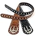 NOFIBAF Vintage Wide Belt Rivets Waist Belt with Metal Buckle Black Punk Fashion PU Leather Belt for Dresses Accessories for Women (BLACK)