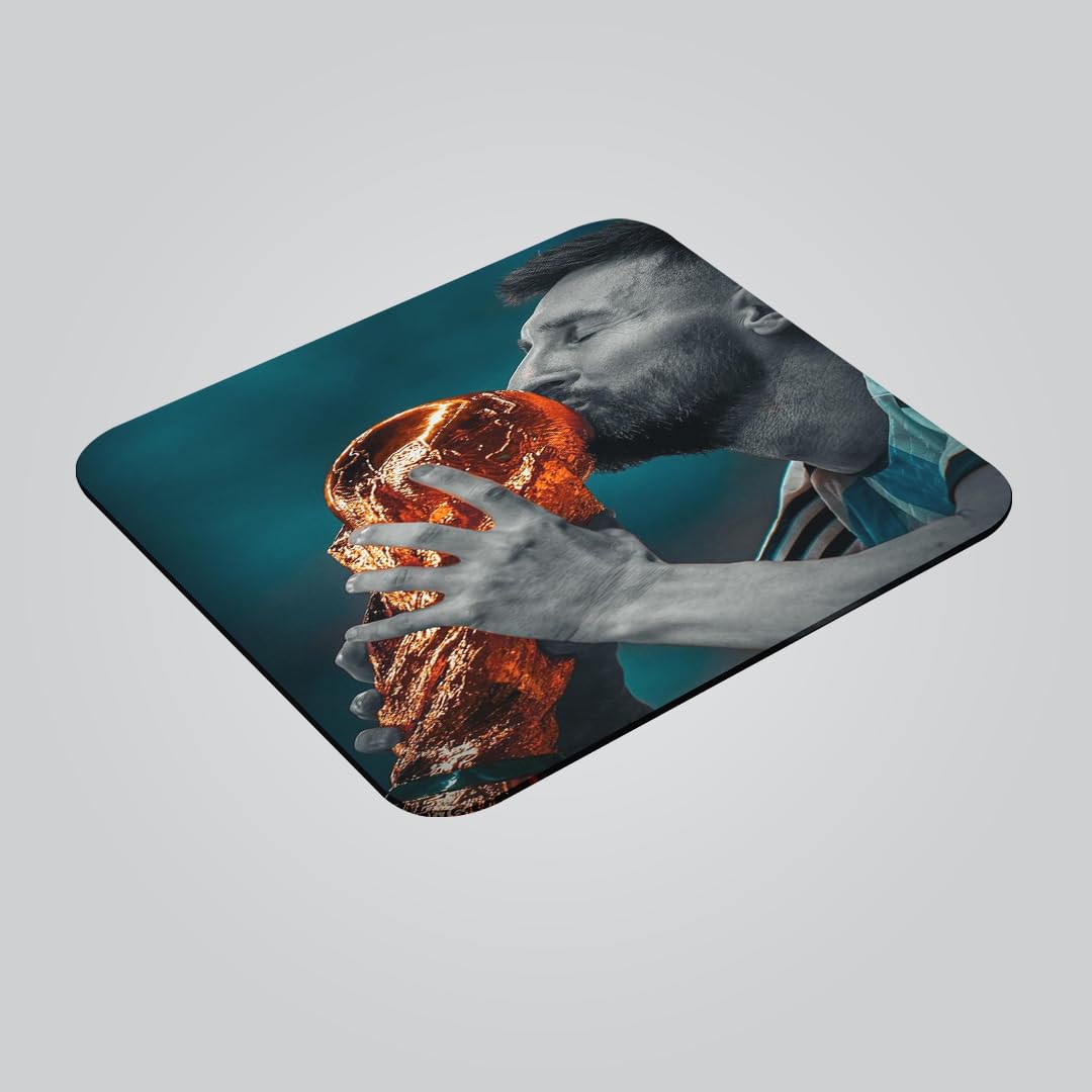 Messi Kiss Trophy Football Mouse Pad | Gaming Printed Mouse Pad - for Computer Table, Laptop, PC & Office | Super Smooth Surface, Anti-Slip, Rubber Base-image-43