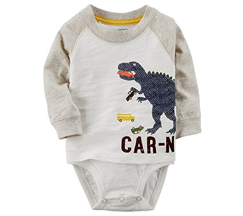 Bodysuit dinosaure Carter's double épaisseur avec ouverture facile 3 mois