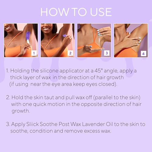 Sliick Hard Wax Beads for Sensitive Skin – Acai Berry, Stripless Waxing Beads for Face & Body Hair Removal, 8 oz