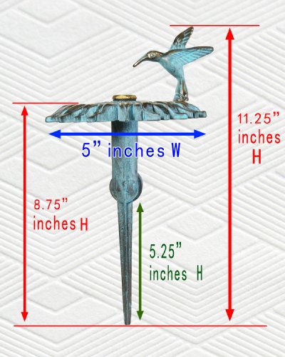 Taiwan Brass Decorative Lawn & Garden Sprinkler - Sunflower With A Hummingbird #TOP1