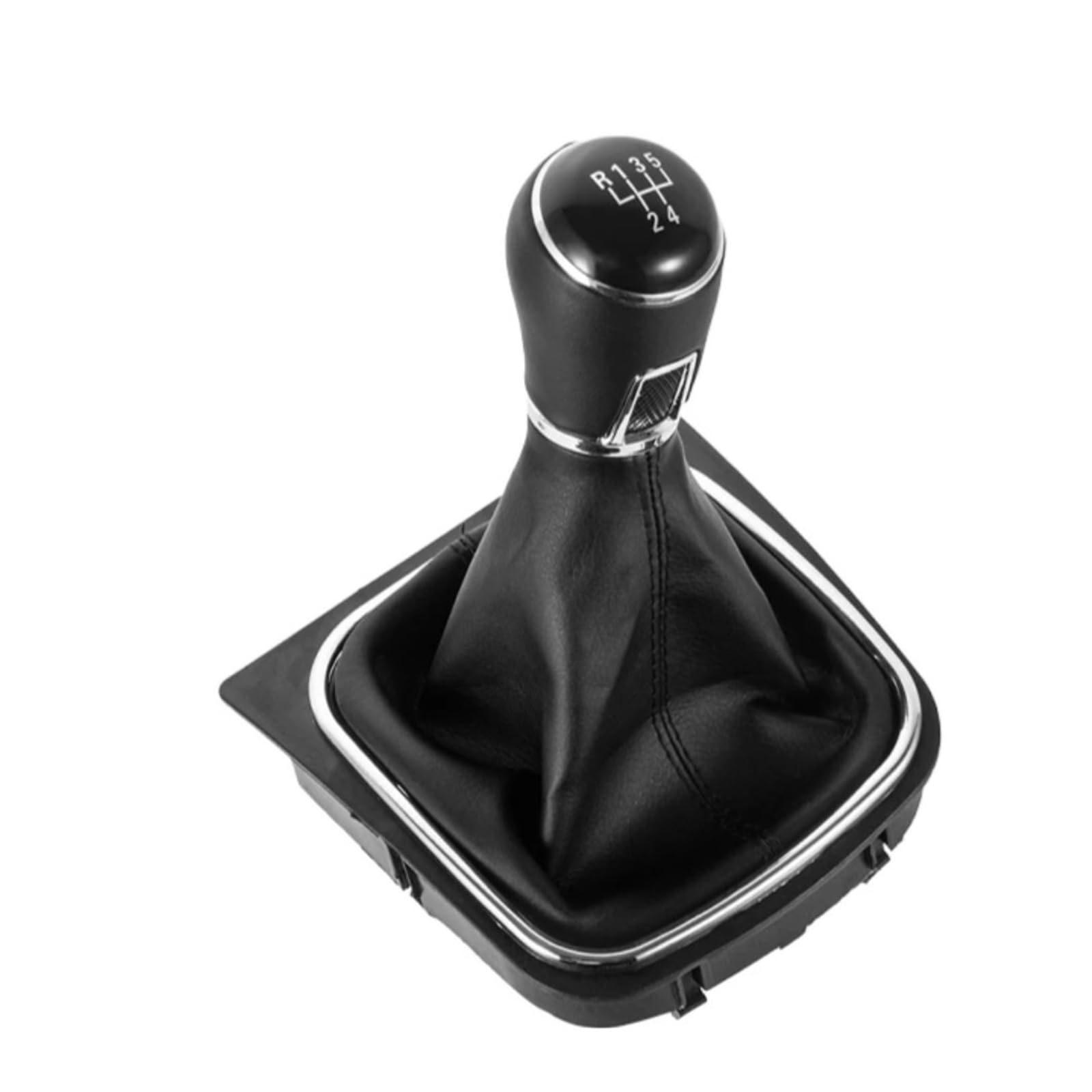 Lvgvzttgkm 5 Leather Black For Vw For Golf 6 5 For Jetta Mk5 Mk6 Gear Shifter Knob Style Black / Red