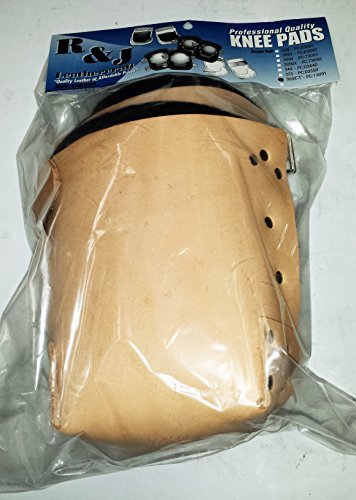 R & J Leathercraft, Double Felt Padded Leather Knee Pads w/1" Leather Strap, Made in USA