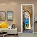 oxiang Adesivi per Porte Interne 3D Arco in Pietra Adesivo Murale Decorazione Domestica Art Decal Camera da Letto Soggiorno Poster Rimovibile Adesivi per Porte -90x200cm