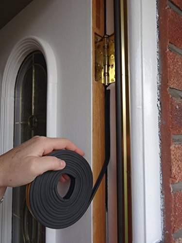Joint EPDM Stormguard noir en profil E | Rouleau isolant adhésif de 100m pour bas de porte