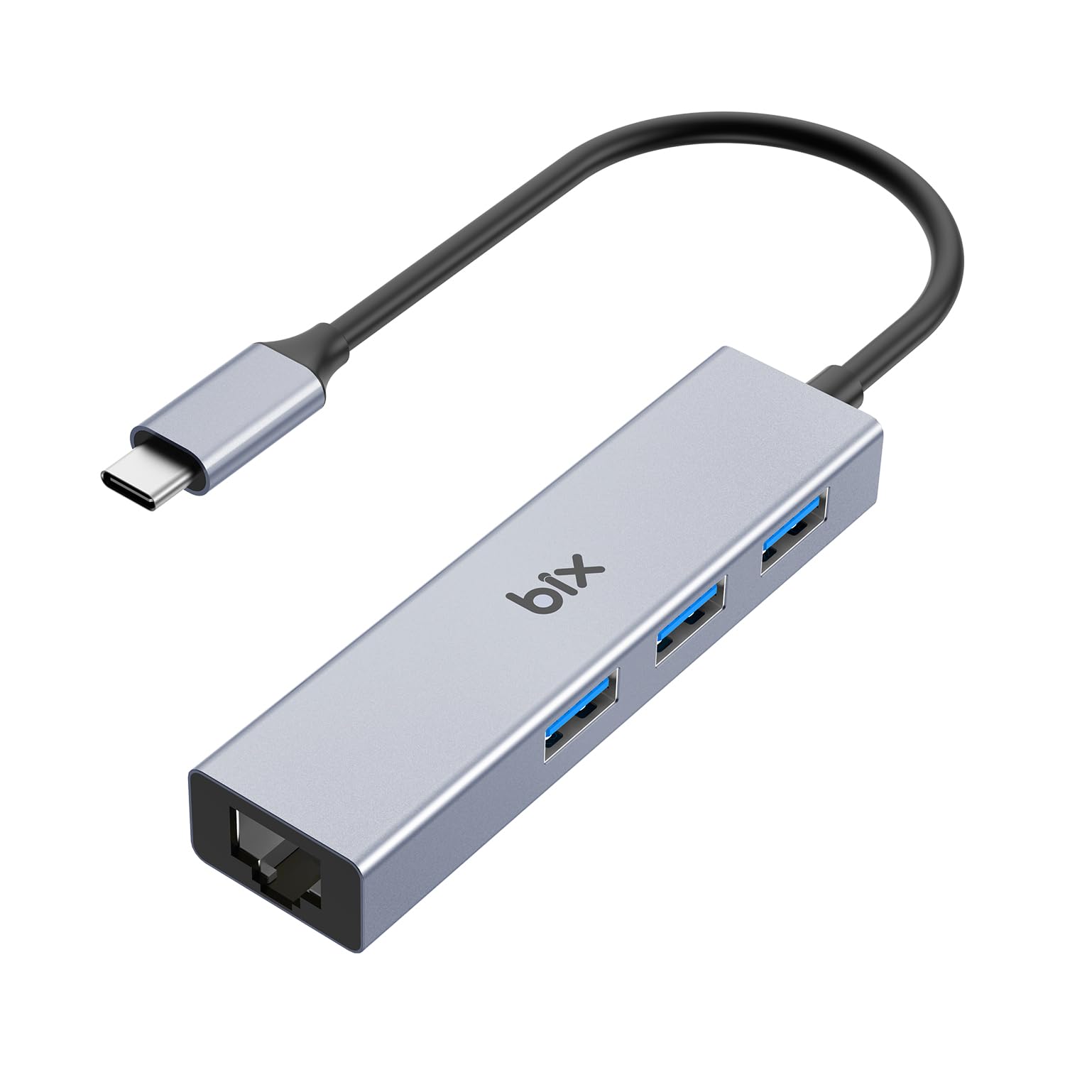 Bix BXC06HB Type-C'den 3 Bağlantı Noktalı Gigabit Ethernet USB 3.2 Hub