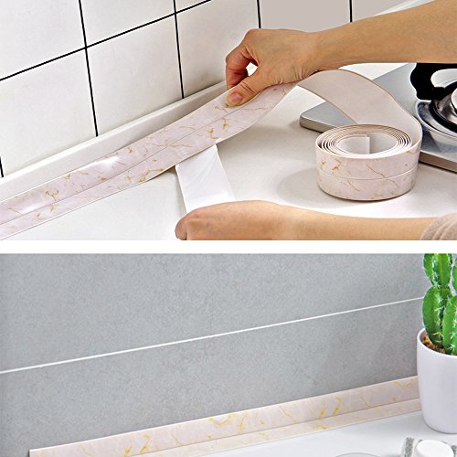 Homankit Caulk Strip for Bathtub Self Adhesive Waterproof Tape for Kitchen Bathroom Shower Floor and Wall Sealing, 2\" x 102\"