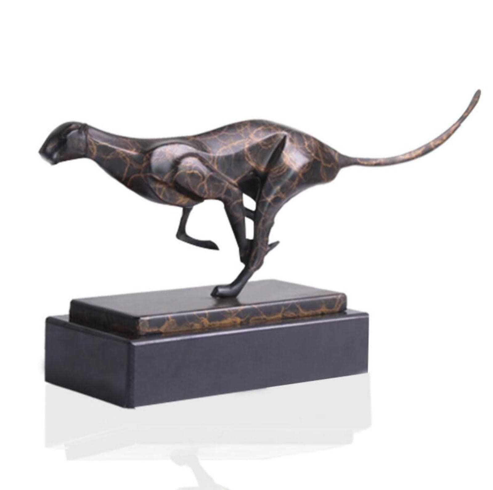 YQLKD Knick Knacks Leopard Bronze Figurines Modern Metal Artificial Statue Craft Animal Sculpture