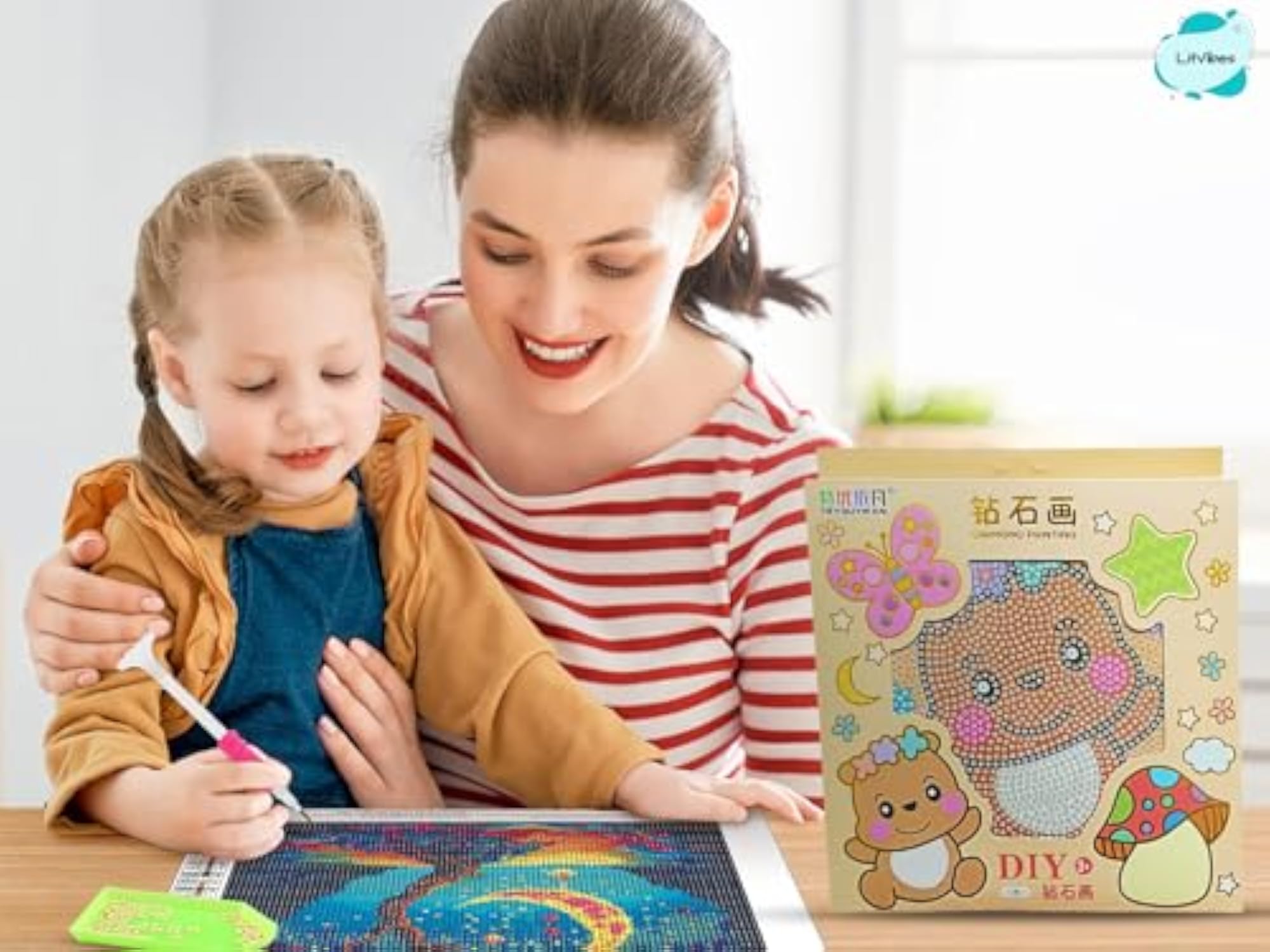 DIY Diamond Painting Kit with Frame for Kids & Adults