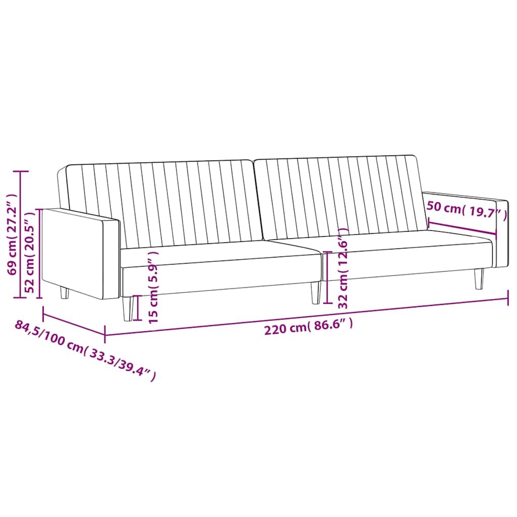 Sofá cama de 2 plazas marrón de piel sintética con espacio de almacenamiento, 220 x 84,5 x 69 cm, cómodo sofá esquinero con respaldo, ideal para salón, habitación de invitados, habitaciones