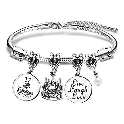 ACAROMAY Birthday Charm Bracelets for Women Girls Birthday Gifts for Her Christmas New Year Ages 10 to 70 (17) Cover