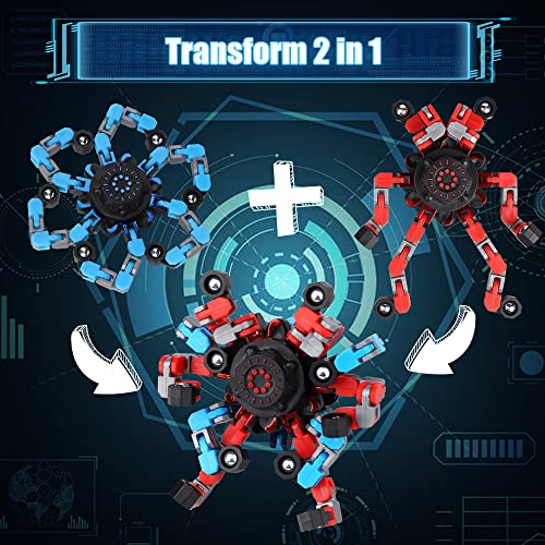 10PCS Roboter Fidget Spinner Spielzeug für Kinder Erwachsene, DIY Verformbare Fingerspitze Gyro Hand Finger Spinning Schreibtisch Spielzeug, Geburtstag Geschenk Klassenzimmer Preise Party Gunst