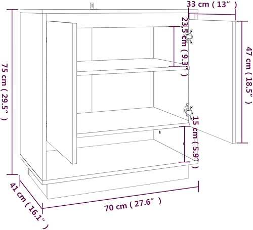 Miniatura 2 de KTHLBRH Aparador Sonoma Oak, gabinete de almacenamiento, gabinete de oficina independiente, para entradas, salas de estar, comedores de 27.6 x 16.1