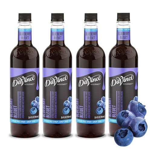 Image of DaVinci Gourmet Sugar-Free Blueberry Syrup, 25.4 Fluid Ounces (Pack of 4)
