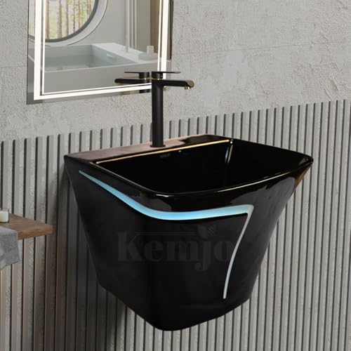 Image of Wall Mounted Wash Basin for Bathroom | Wall Hung Wash Basin /Sink (15.35 x 16.14 x 13 Inch, SFKOP - 227)