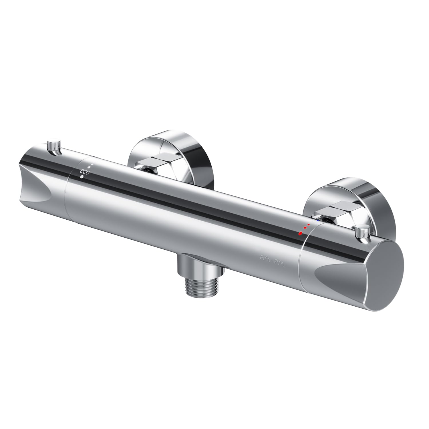 Duscharmatur Thermostat, Duschthermostat, Brausethermostat Brausearmatur, Thermostatbrausebatterie, Mischbatterie Dusche mit Verbrühschutz bei 38℃, Armatur für Dusche, AM.PM Hit FTA40000, Chrom