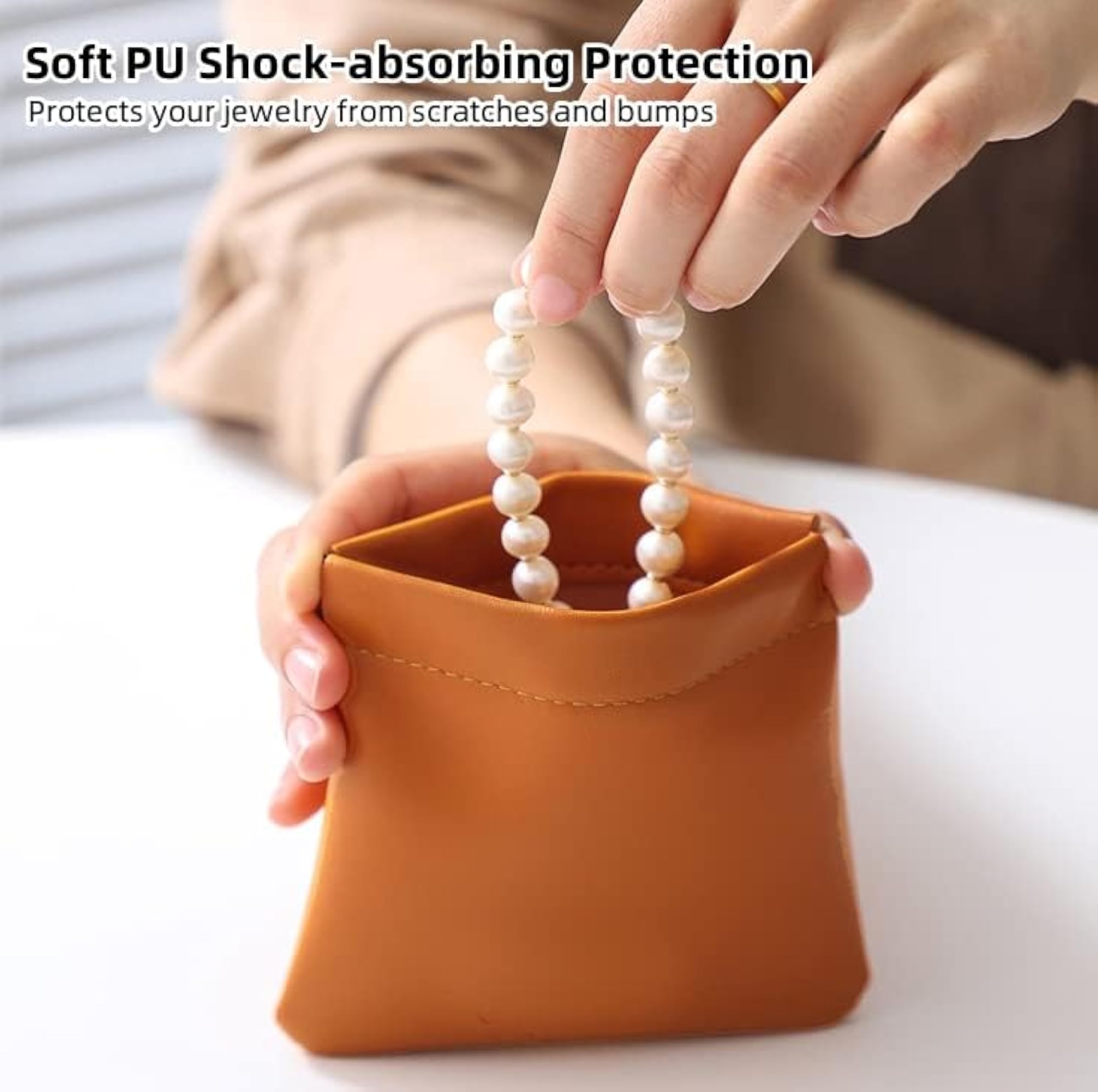 Pocket Cosmetic Bag, Waterproof Leather Makeup Pouch