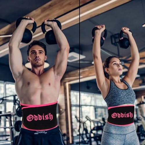 Image of ODDISH; way to fitness Waist Trimmer Belt - Sweat Slimming & Fat Burn Support /Adjustable Neoprene /Black /Pink - Free Size