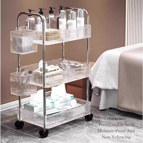 Carrito rodante para salón de Belleza con Tres Compartimentos, portátil, para organizar Herramientas de SPA, cosmetología, masajes, Tatuajes y manicura.