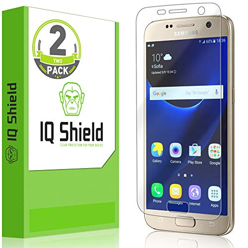 IQShield Screen Protector Compatible with Galaxy S7 (2-Pack) LiquidSkin Anti-Bubble Clear TPU Film