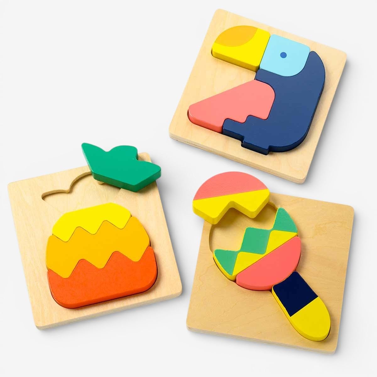 oxybul 3 Puzzles encastrables en Bois 12-3 Ans