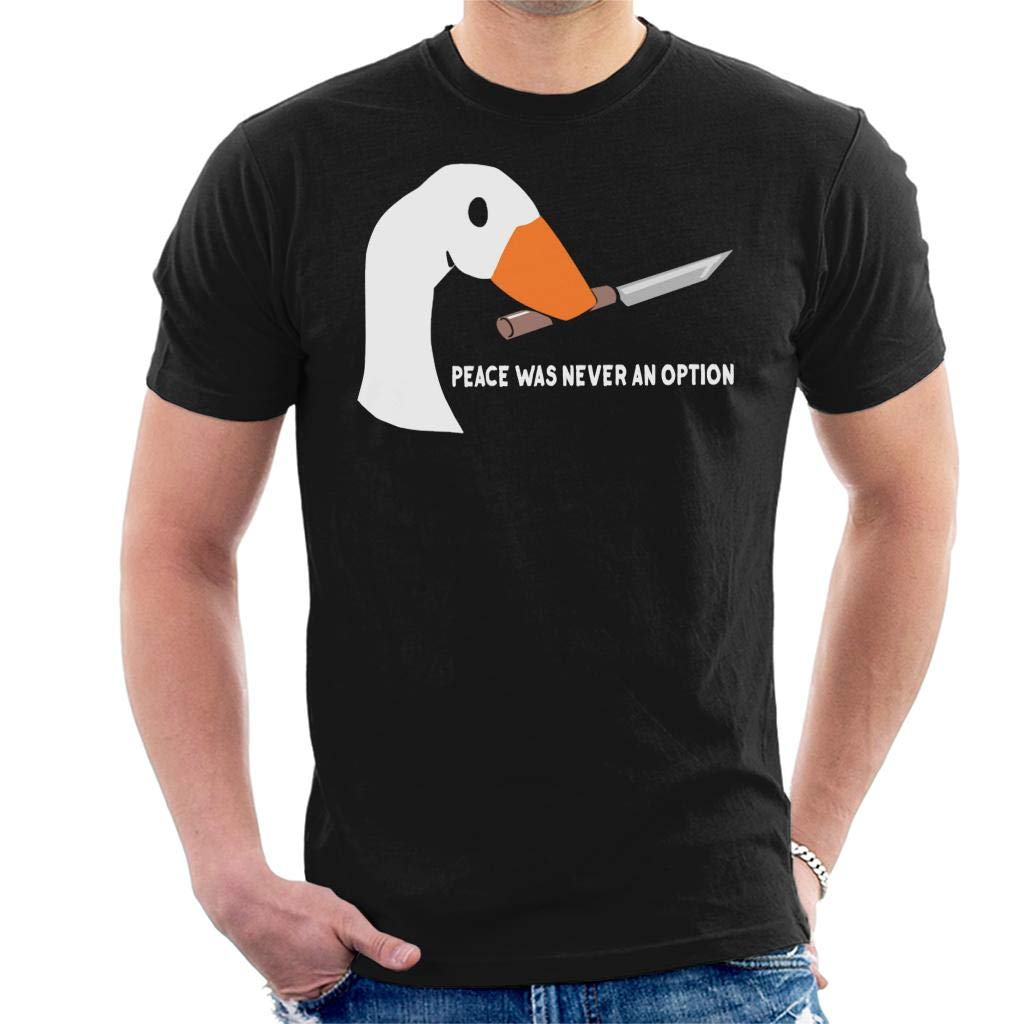 Untitled Goose Game Peace was Never an Option Meme Men's T-Shirt Black