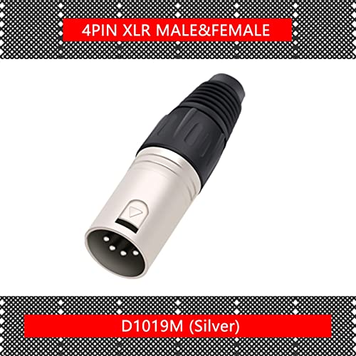 Conector XLR de 4 pines macho hembra plata para terminales de cable de audio 6