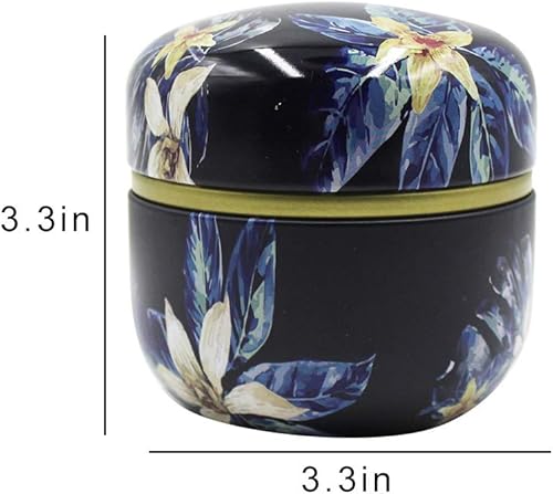 Miniatura 8 de Paquete de 2 mini recipientes de almacenamiento de té, latas de café, patrón de flores, contenedor de almacenamiento de alimentos para hierbas,