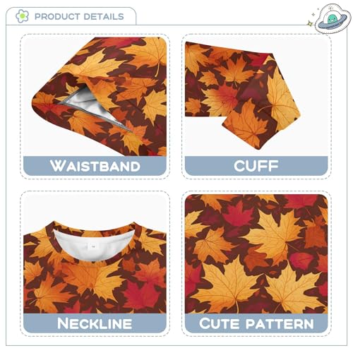 JUNZAN Fall Maple Leaves Kids Boys Sweatshirts Hoodies Crewneck Kids Pullover Hoodie Sports 4T3