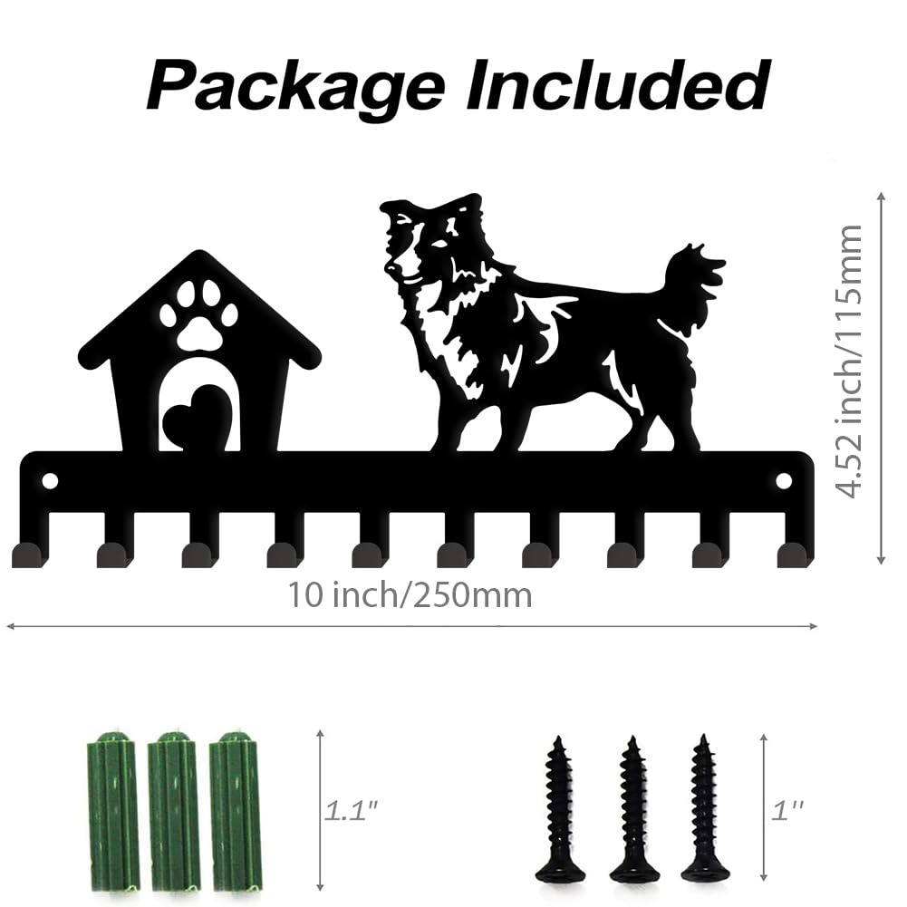 SUPERDANT Shepherd Dog Key Holder Dog House Key Hooks Animal Decorative 10 Hooks Metal Key Rack Key Hanger Wall Mount Home Storage Hooks Entryway Key Hooks for Dog Leash Door - Image 3