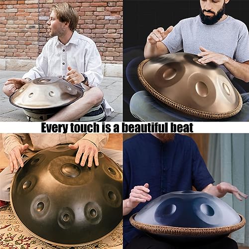 Handpan Drum acero 9 notas 22 pulgadas negro miniatura 4