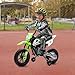 12V Electric Kids Motorcycle, Ride on Motorcycle with Twist Grip Throttle, Treaded Tires, Training Wheels, Music, 3.1mph Top Speed, Ages 3-6 Years Old, Green