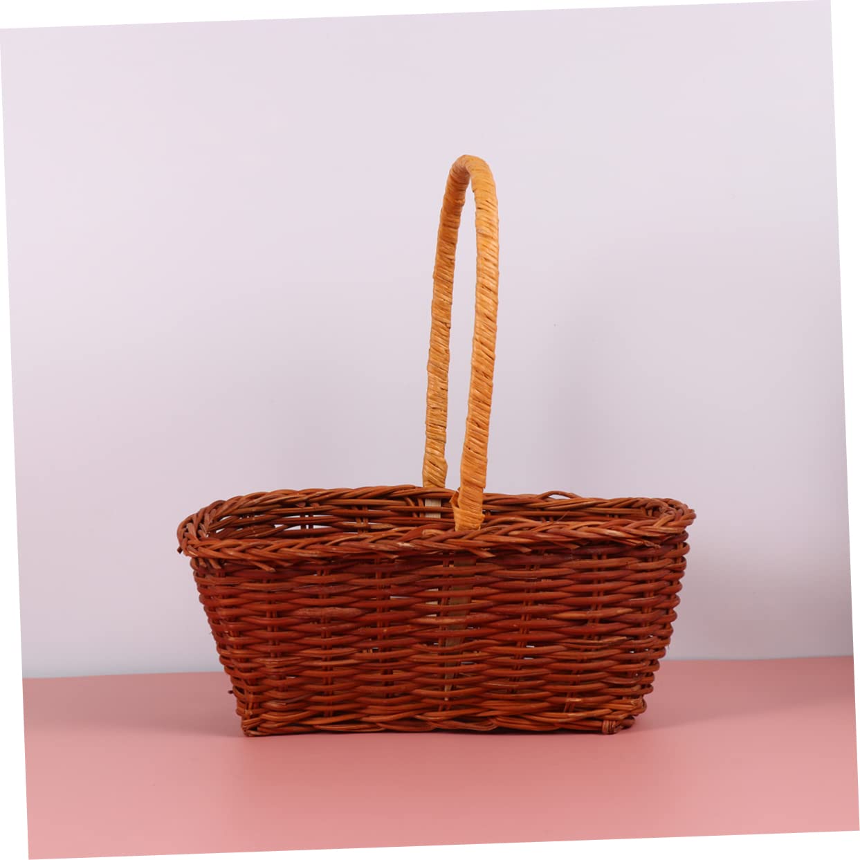 2stücke Rechteckiger Ostern Aufbewahrungskorb Aus Rattan Handgewebter Mini-basket Für Ostern Geeignet Für Dekoration Und Aufbewahrung Von Süßigkeiten Mit Praktischem Griff