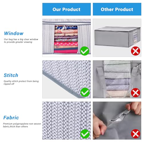 Image of Non-Woven Printed Saree Cover Set of 3 | Foldable Wardrobe Organizer with Transparent Window & Zipper
