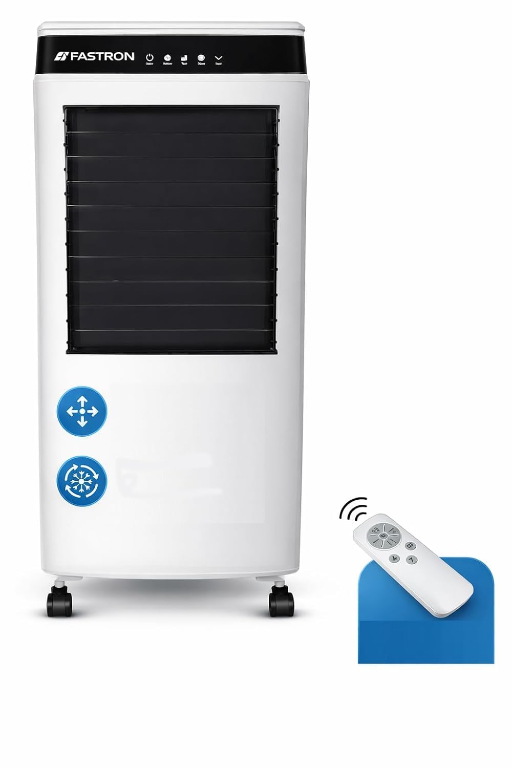 34L Air Cooler with Remote and Touch Panel, Honey Comb Pad | Biggest Ice Chamber | Tougned Glass Top | Fountain Technology | Works On Inverter, 2 Years Warranty (Black-White)-image-9