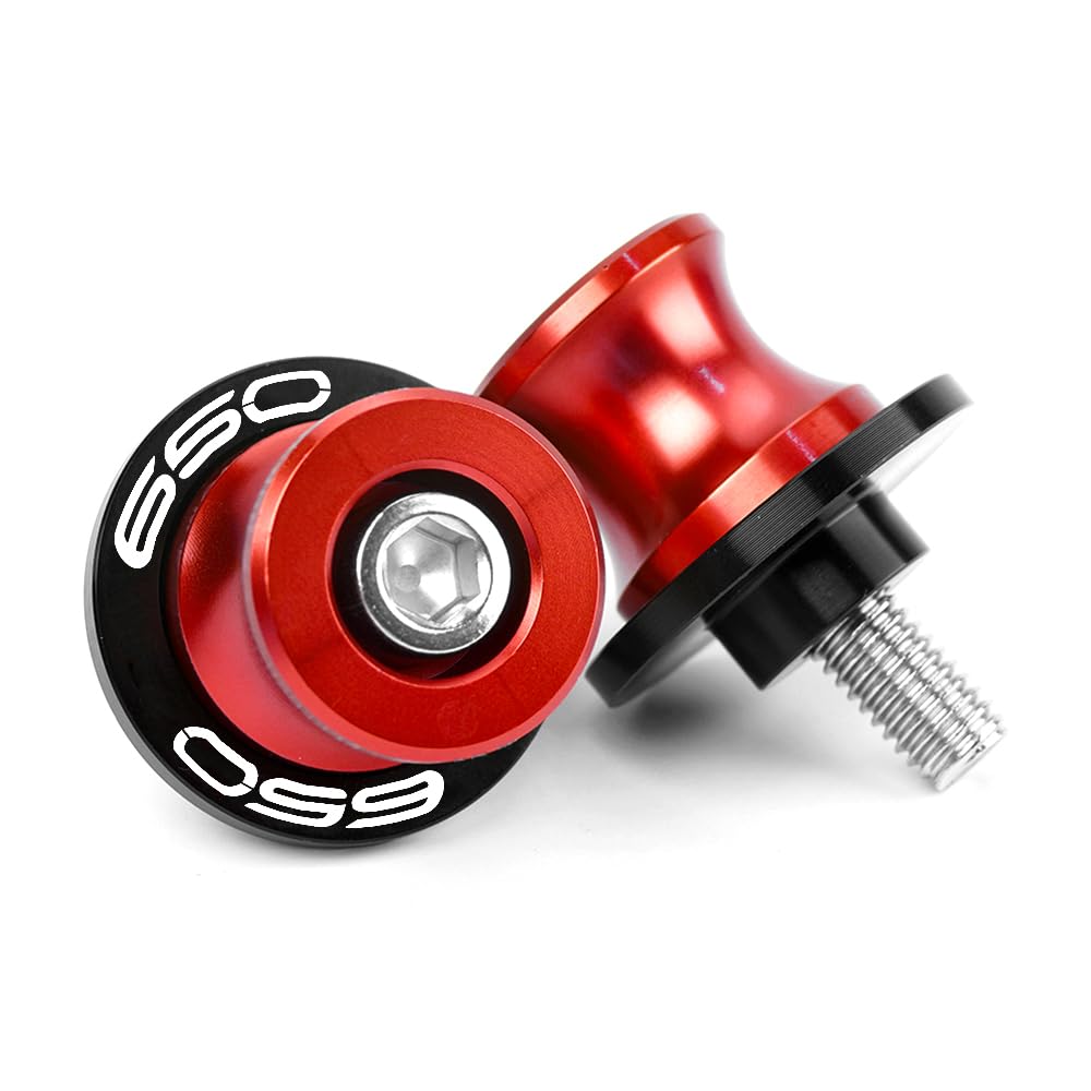 Brazos oscilantes M8 para Z650 Z Ninja 650 2025 2024 2017-2023 Versy650 Basculante de Deslizadores Tornillos del Soporte Diábolos Accesorios,carretes M8,Adaptador de oscilantes (Rojo)