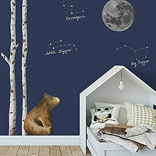 Stickers muraux ciel nocturne forêt pour rassurer bébé la nuit en chambre