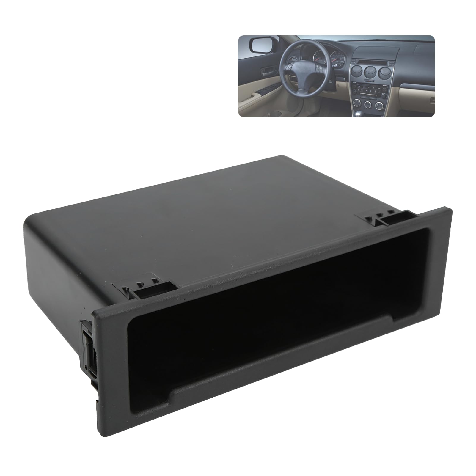 Scatola Portaoggetti per Autoradio 1Din, Organizer per Cruscotto Auto Compatibile con Radio Stereo, Dimensioni 18x15x6 cm