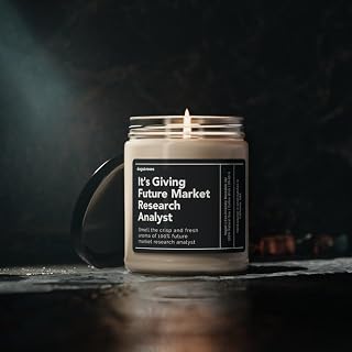 Discover The Future Market Research Analyst Soy Wax Candle! Perfect Market Research or Graduation Gift, Ideal for Small Businesses. Eco-Friendly 9oz Candle for a Sustainable Choice!
