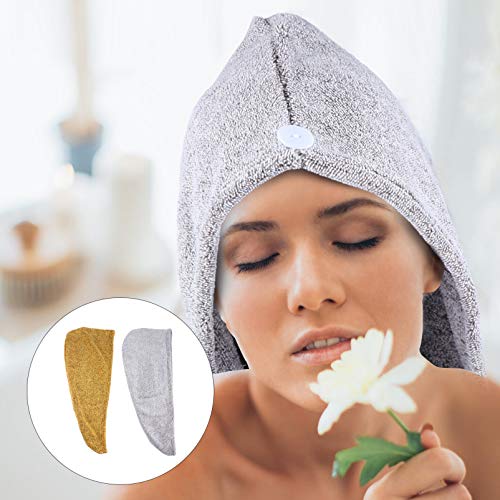 Lurrose 2 Unidades de Toalha de Cabelo de Lã de Coral para Mulheres Rápido Rápido Secagem Rápida Cab