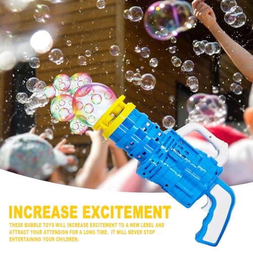 Image of VGRASSP Electric Dual Head Bubble Gun Toy for Kids - 2 Changeable Heads with Soap Solution, Bottle and Tray - Indoor and Outdoor Bubble Launcher for Boys and Girls - Color As Per Stock