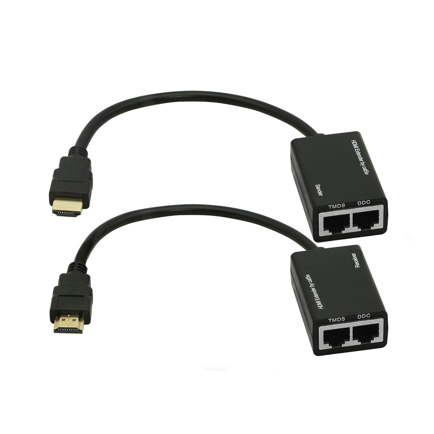 Hdmi Extender,Hdmi to Rj45 Network Cable Extender Converter Repeater Over Cat 5E / 6 1080P Up to 30M Extender for HDTV Hdpc 4K 2K (Double Port-30M)-image-34