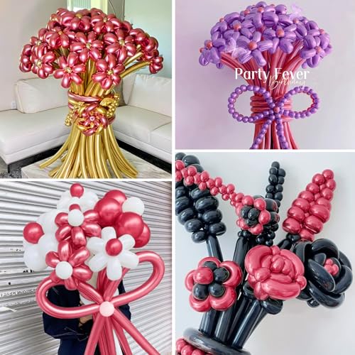 Image of 100Pcs Metallic 260 Balloons, Red Chrome Long Balloon for Animals, 260 Art Ballon for Twisting, Skinny Modeling Supplies for Birthday Party Wedding Festival Decorations. Metallic Red