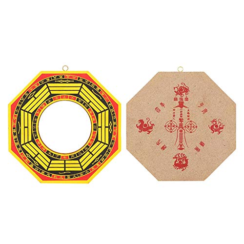 Hztyyier Traditional Feng Shui Concave Mirror, 6 inch Wooden Hanging Wall Decoration for New Year, Defult, 6in/Concave - Image 3